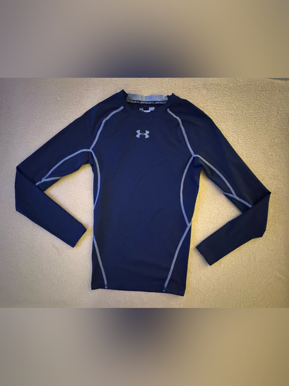 Under Armour Men’s Navy Crewneck Performance Compression Top
